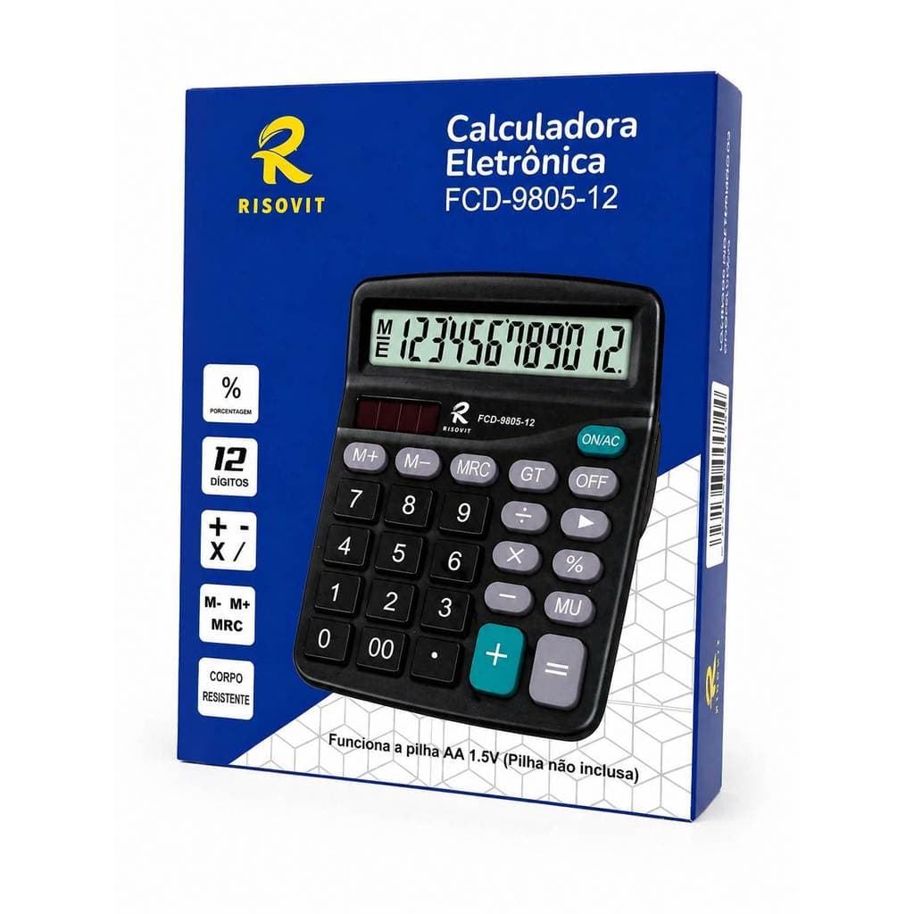 Calculadora 12 Digitos Media  Eletronica  Profissional