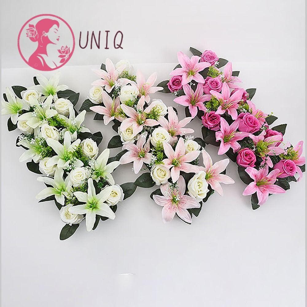 UNIQ 18 Unidades/Pacote Flores Artificiais De Lírio De Rosa , E , Decoração De Arcos De Parede