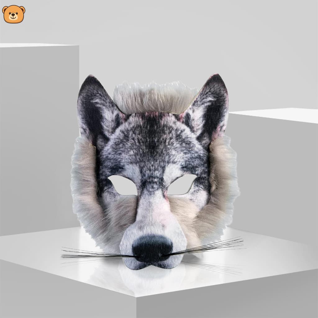 1 Pçs Máscara De Lobo Halloween Meia Face Realista Festa Jogando Traje Adereços Animal Unisex Cosplay YIYUE2