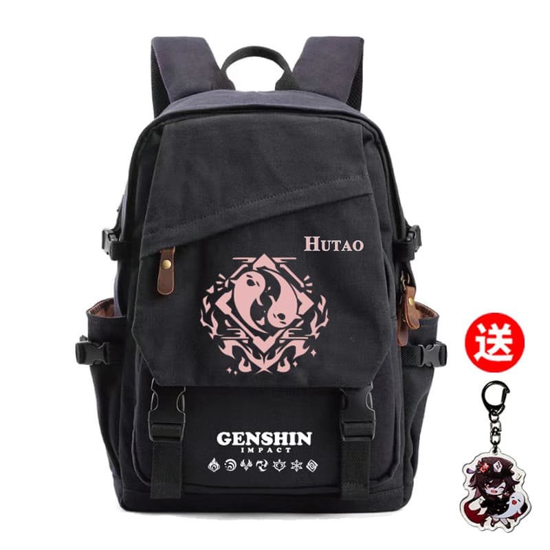 Yuanshen Mochila Masculina Feminina Alunos do Ensino Médio Alunos da Escola Primária Jogo Periférico Noz Gravada Qing On