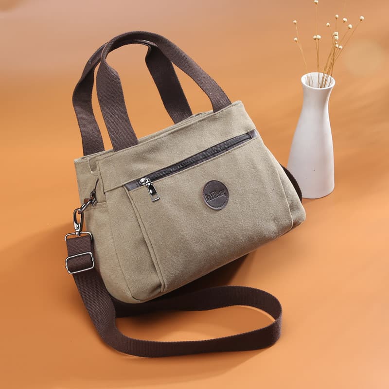 Novo Retro Casual Multi-compartimento bolsa de lona senhoras portátil ombro saco do mensageiro mãe grande capacidade All