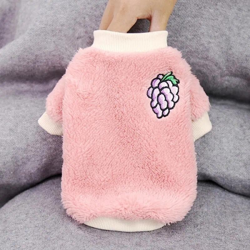 Moletons para Cães com Estampa de Frutas Fofas, Roupas Quentes para Cães de Estimação, Casaco de Luxo para Filhotes, Pul