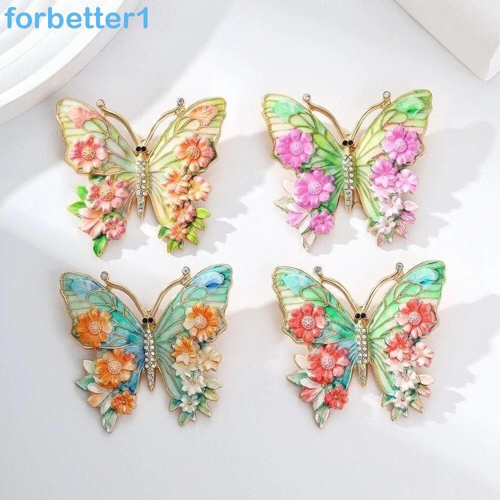 Broches De Borboleta De Flor Grande FORBETTER , Joias Artesanais Emblema Cloisonne , Chinês