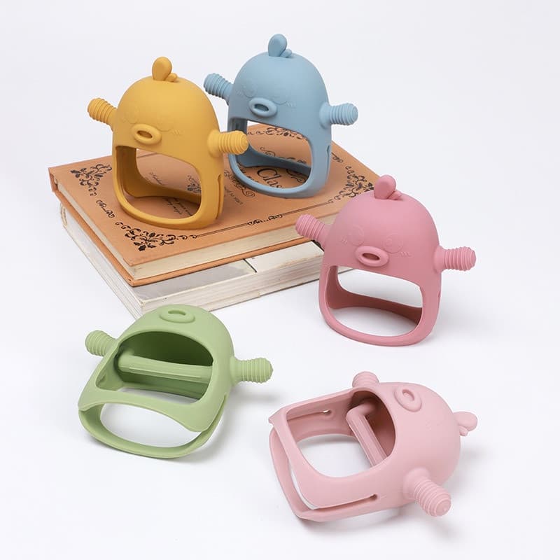 Luvas De Patinho Grau Alimentício Teether Bebê Baby Período De Dentição Molar De Silicone Suavizante Teether Dentes De B
