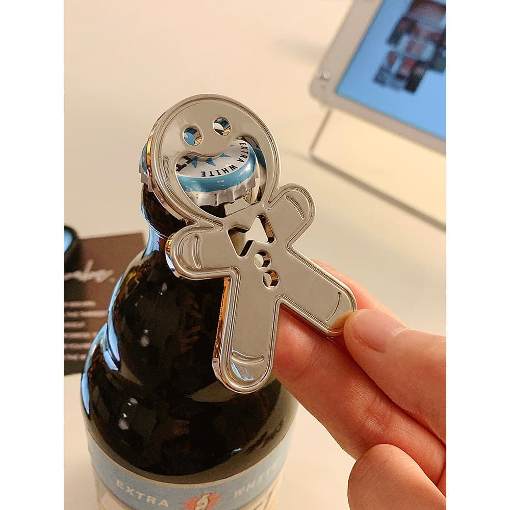 Criativo homem de gengibre abridor de garrafa aço inoxidável vinho tinto cerveja chave de fenda abridor de refrigerante