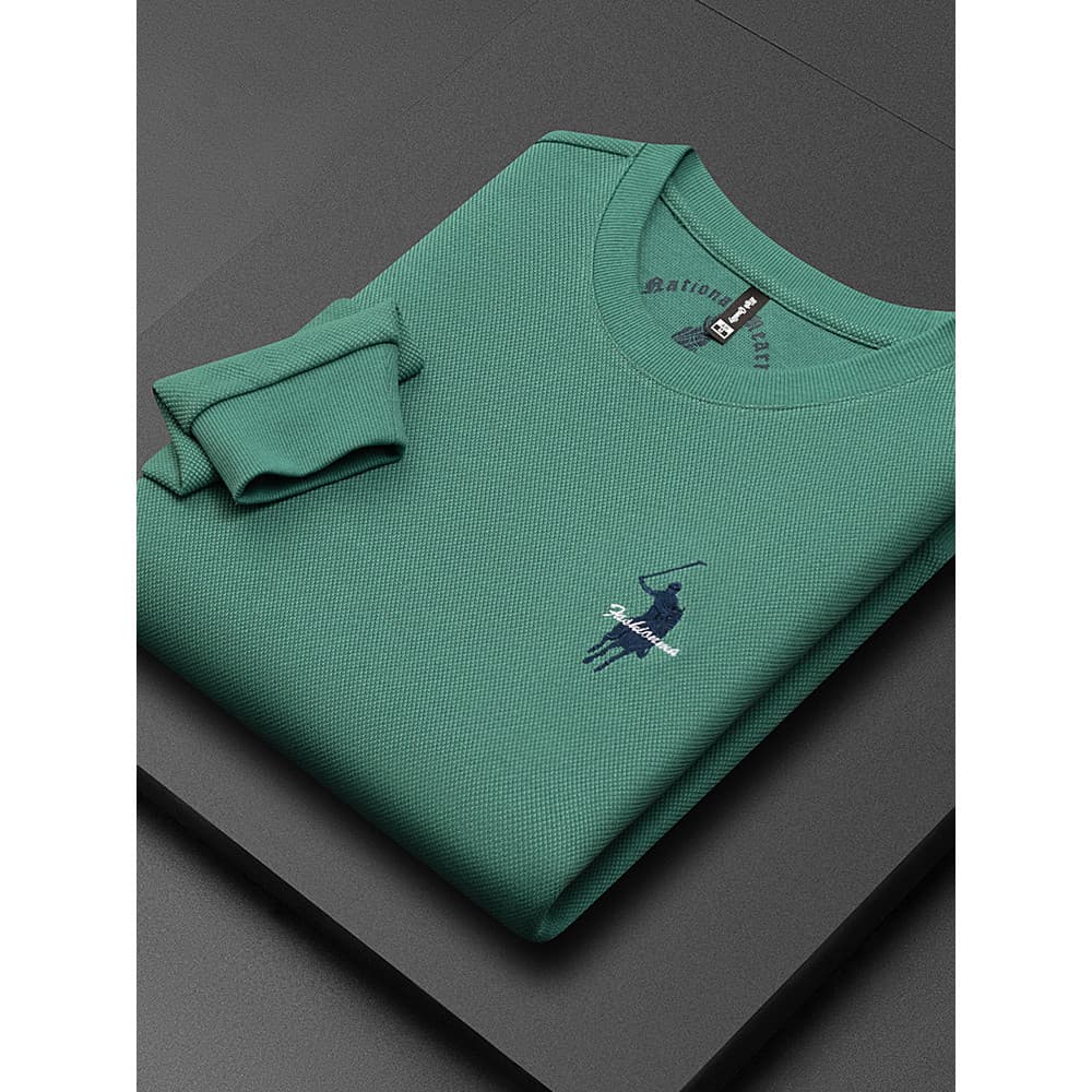 Waffle camiseta de manga comprida masculina primavera outono 2026 novo estilo High-End masculino Paul moletom camisa de