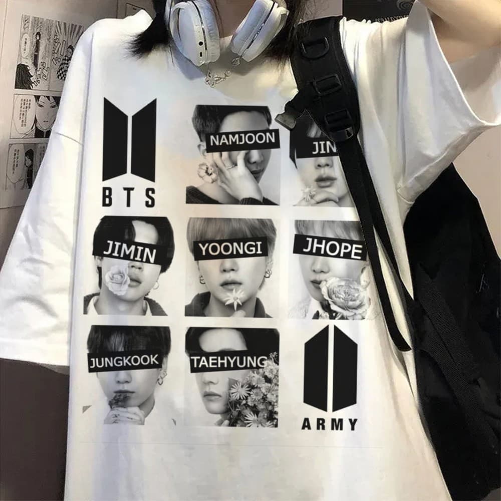 Camiseta Feminina & Masculina Kpop B.T.S Bangtan Camisa Algodão Premiun 30.1 Plua Size