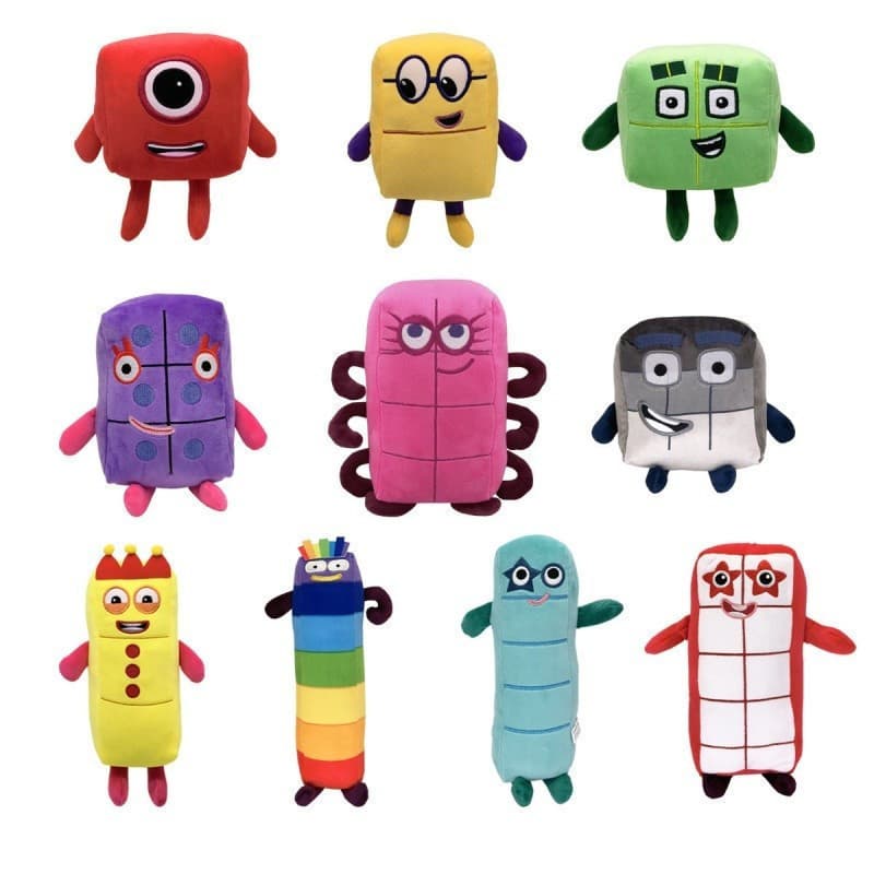 [Estoque Pronto] Blocos Numéricos Blocos Numéricos Número da Boneca Doll Doll Crianças Matemática Iluminação Animação Br