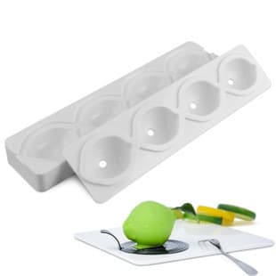 Molde tridimensional de Silicone para mousse de morango e limão, molde para assar 4 mousse em formato de frutas