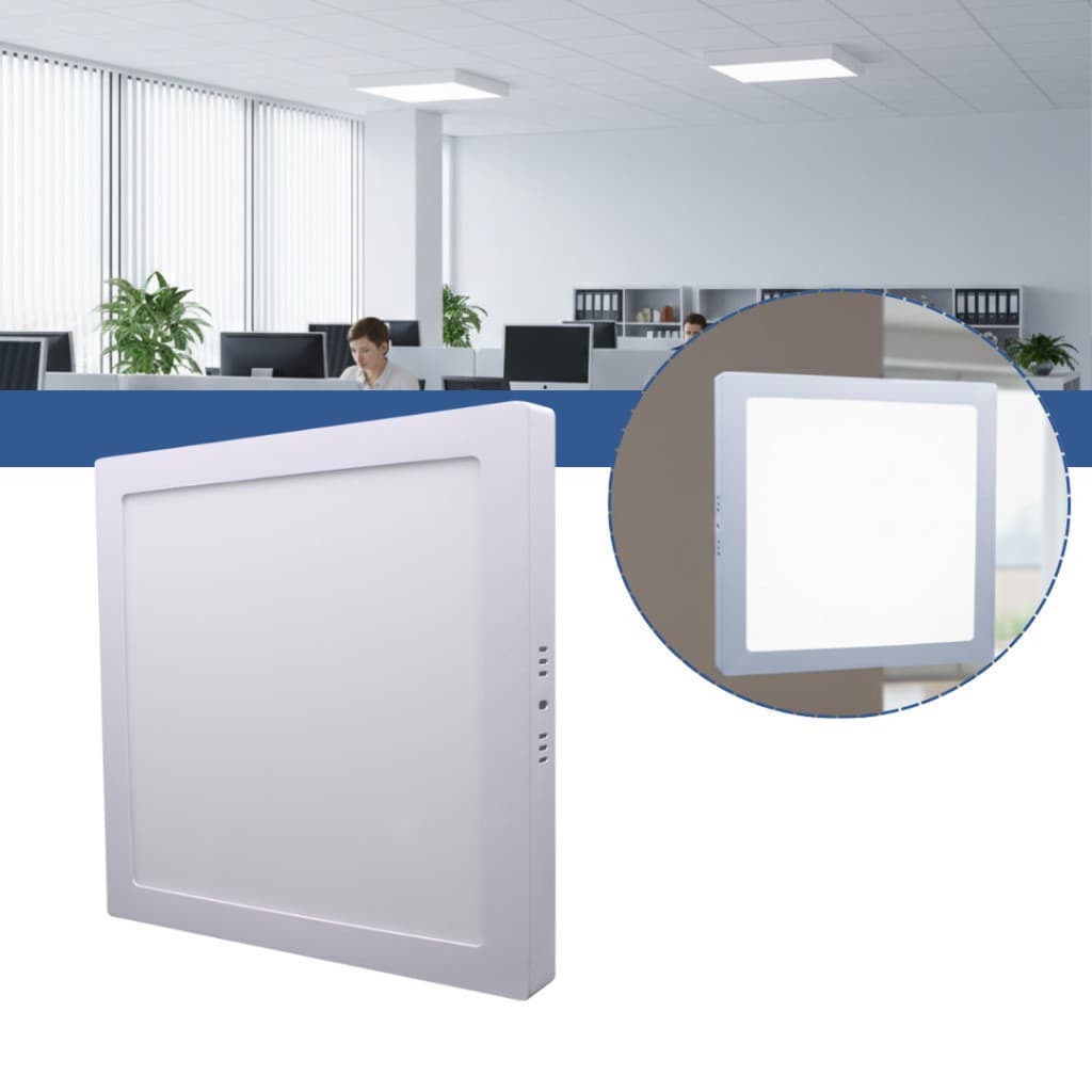 Empalux Plafon LED Quadrado 24W Sobrepor Bivolt 6000K Branco Frio Slim Design Moderno