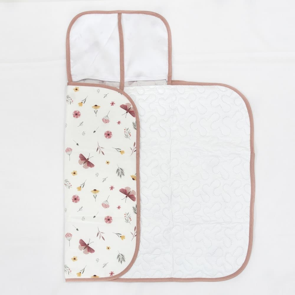 Trocador Portátil Impermeável Sweet Garden Estampado Palha