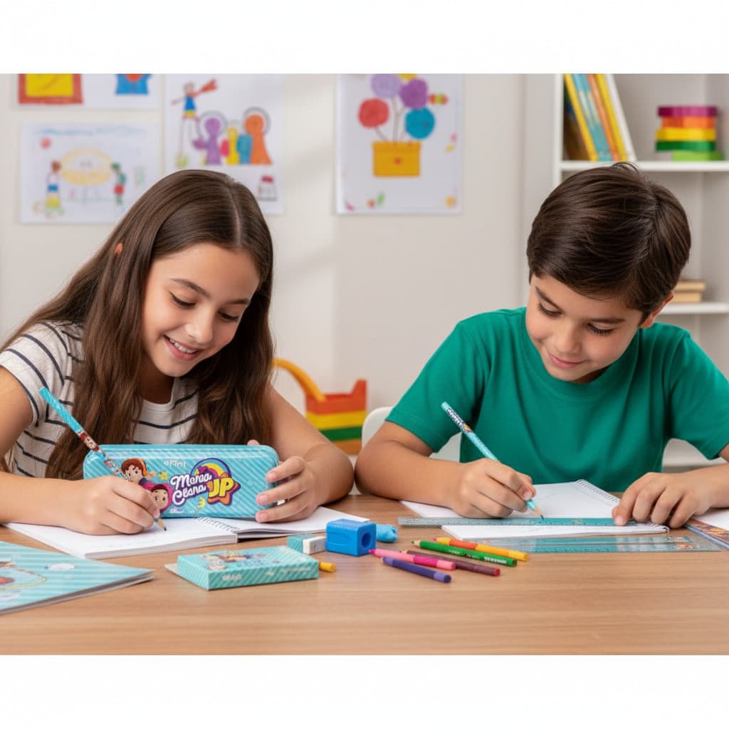 Bolsa Kit Escolar Infantil Estojo Desenho Pintura Rabisco Artes Lápis Caneta Material Criativo