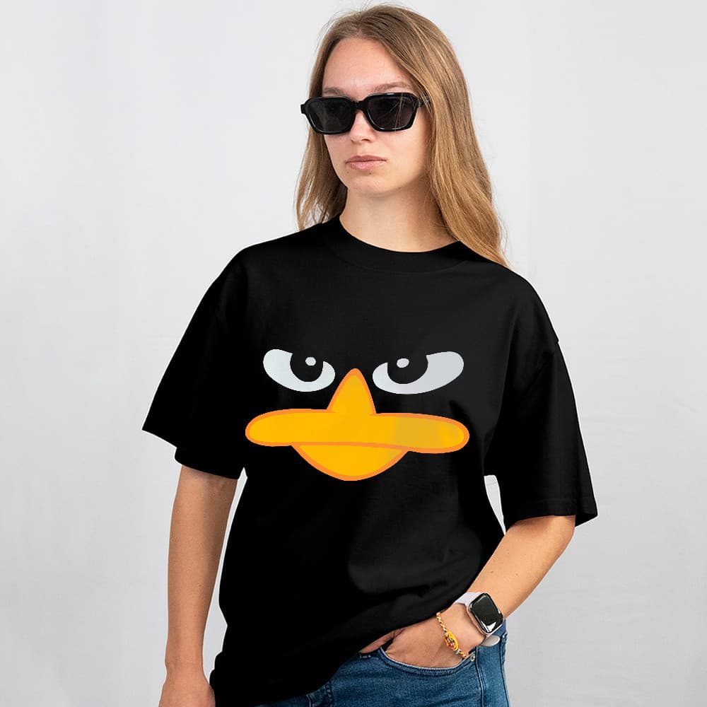 Camiseta Básica Duck Face Engraçado Cartoon Minimal 100% Algodão