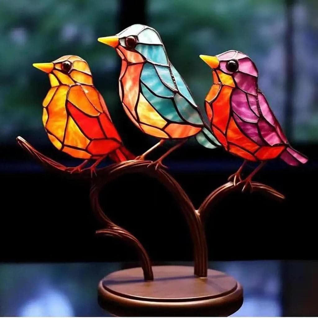 1PC Manchado Metal Arte Pássaro Ornamento Pássaros Em Pé Ramo Ornamentos Para Decoração De Casa Desktop Escritório Sala