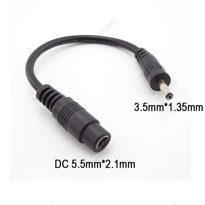 3.5x1.35mm Macho Para 5.5x2.1mm Fêmea DC Conector De Alimentação Cabo Adaptador Portátil 3.5 * 1.35 A 5.5 * 2.1 BR26B1