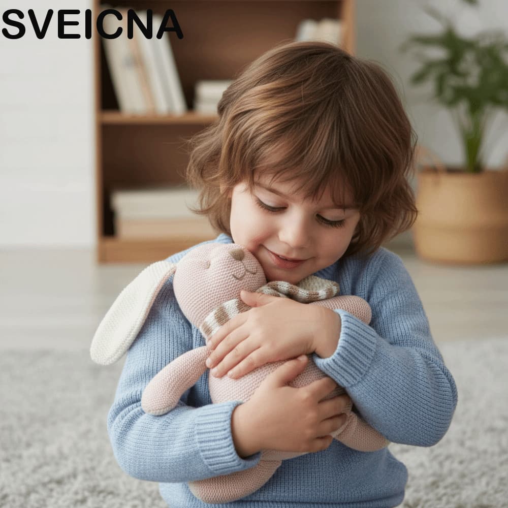 Brinquedo De Pelúcia De Crochê SVEICNA , Boneca De Coelho De Malha Estilo Kawaii De Tamanho Mini , Calmante De Pernas Co