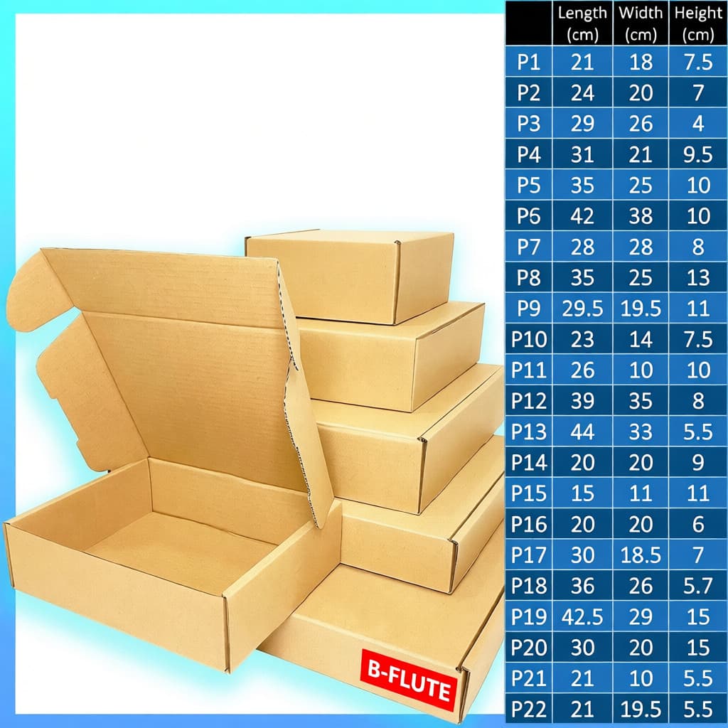 Caixa De Presente Kotak De Vários Tamanhos Embalagem Courier/Pizza Box