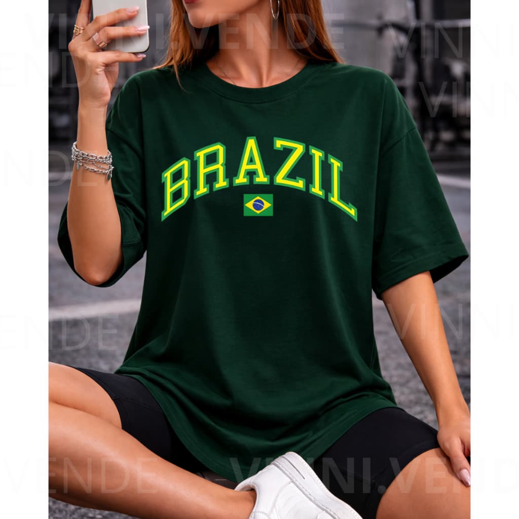 Camiseta Brasil VerdeBR Premium Minimalista Algodão Conforto Luxo Casual Top