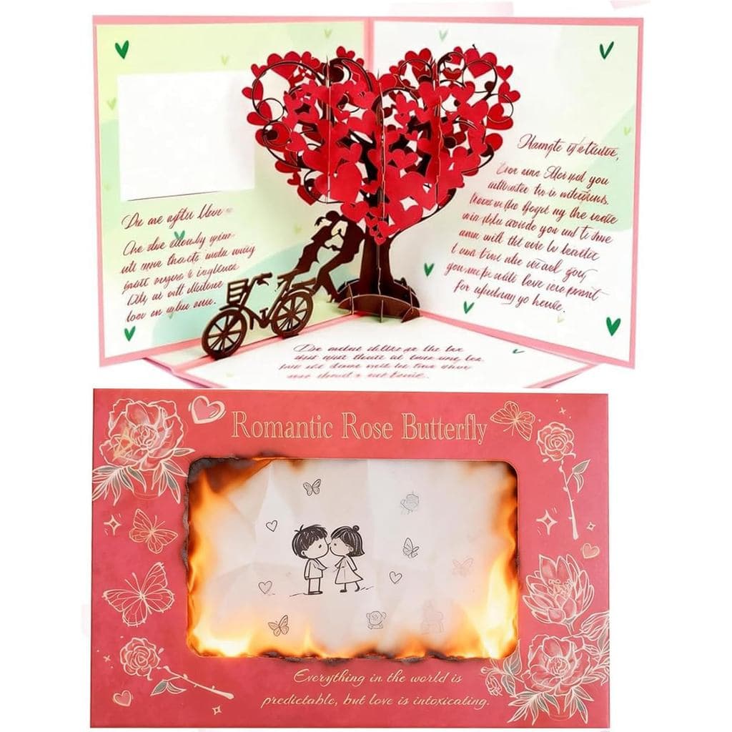 Cartão de Dia dos Namorados, Árvore do Amor 3D Pop-Up com Corações - Cartão Romântico de Aniversário para Esposa, Marido