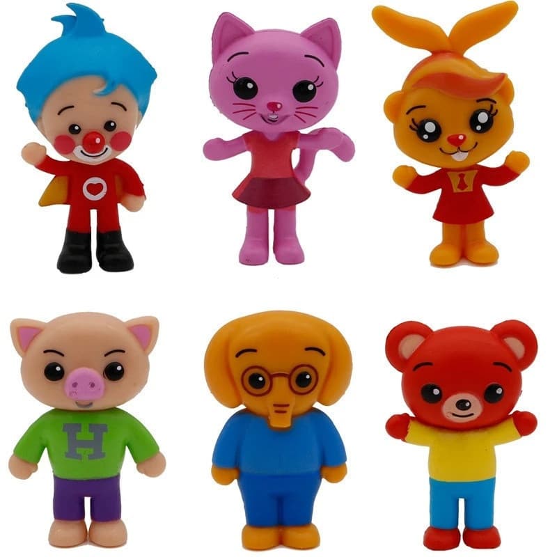 6Pcs/Set Cute Plim Anime Ação Figura De Brinquedo Desenho Animado Em PVC Bonecas Modelo Crianças Xmas Coleção Presentes