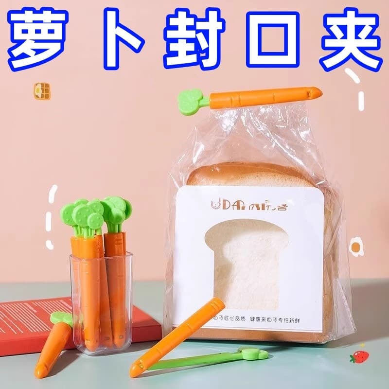 Clipe de vedação de cozinha à prova de umidade fresco-mantendo cenoura clipe lanche clipe de vedação saco de alimentos v