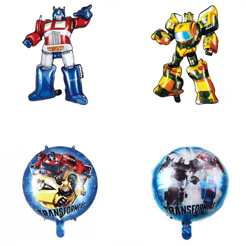 Bexiga Metalizada Robô Transformers Set Tema Festa Infantil Dia das Crianças Presente