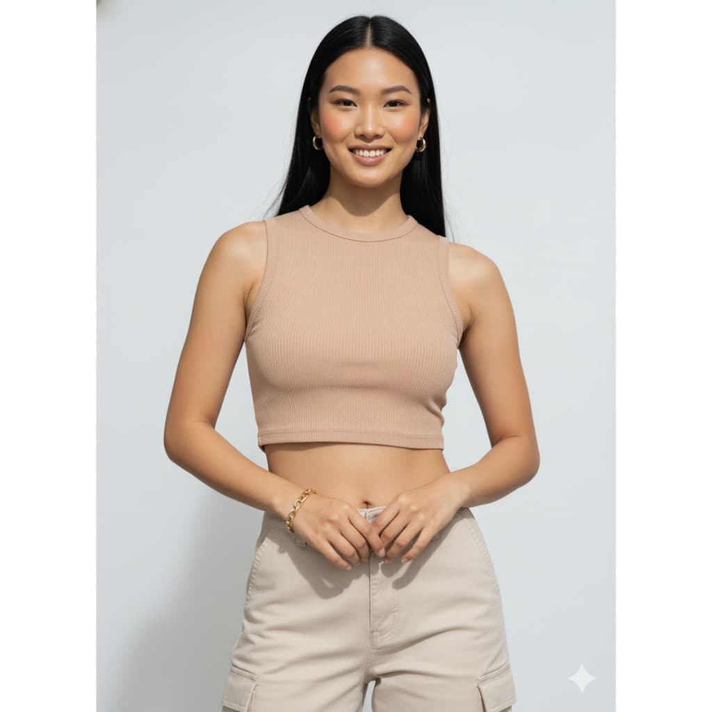 Kit 2 Cropped Top Nadador Feminino Canelado Anarruga Regata Natal Festas
