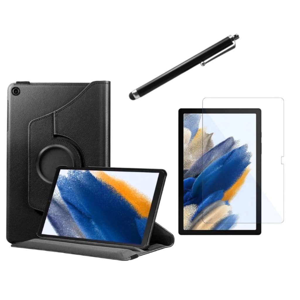 Kit Completo Capa Giratória + Película + Caneta Para Galaxy Tab A8 2021 X200 X205