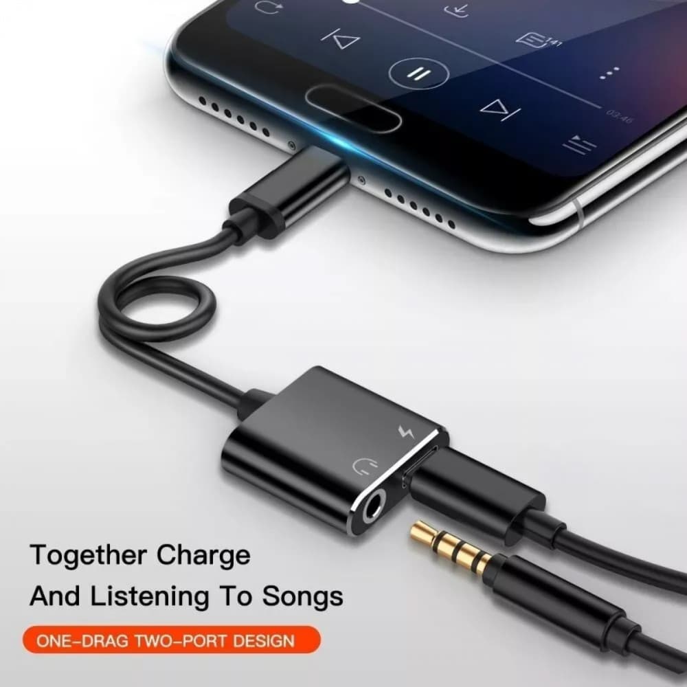 Conversor Tipo-C multifuncional 2em1: saída P2 + carregamento Tipo-C ideal para dispositivos Android