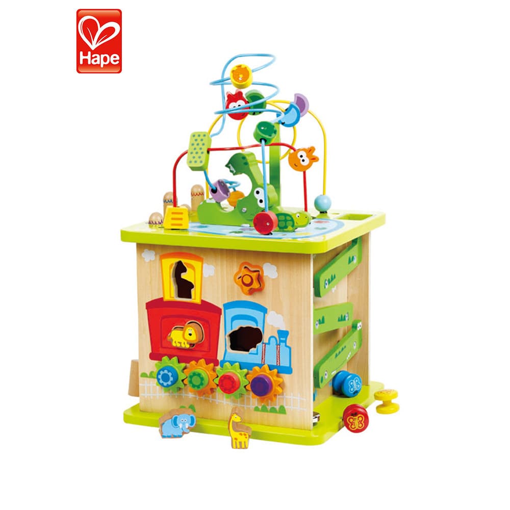 Hape multifuncional floresta Animal caixa de jogo hexaedro tesouro caixa frisado emparelhamento educação precoce brinque