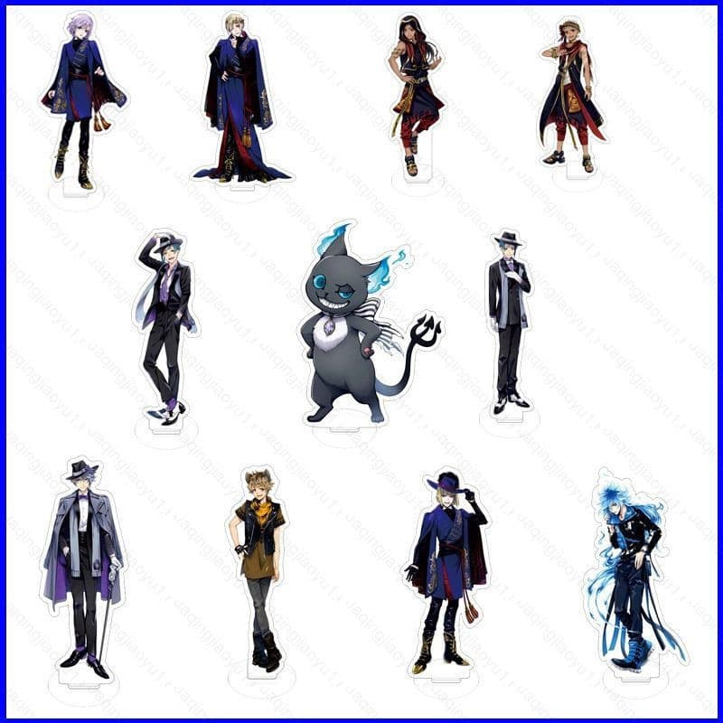 HJ Disney Twisted-Wonderland Grim Dire Crowley Riddle Rosehearts Acrílico Stands Suporte De Placa Modelo Brinquedo