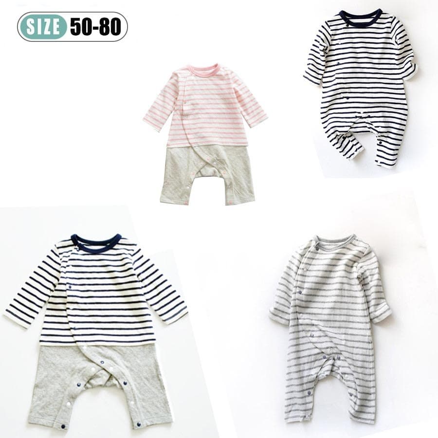 Exportado para o Japão Chijia Roupas infantis Roupas de bebê Meninos Meninas Roupas infantis Bebê Frente aberta Macacão