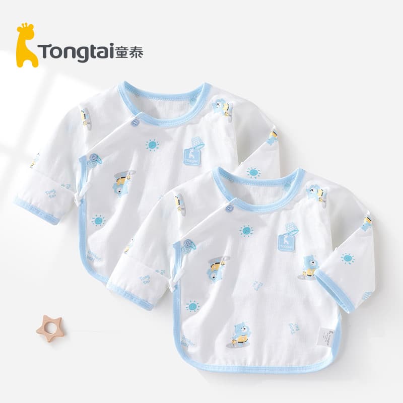 Tongtai roupas de meia costas para bebês de 0 a 3 meses, roupas para recém-nascidos, algodão puro, verão, botão de press