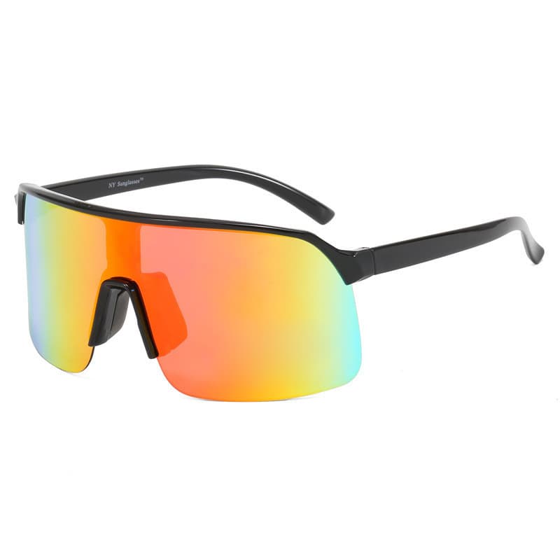 Óculos de Sol Esportivos Oversized para Ciclismo Masculino, Estilo Moderno, Meia Armação, Óculos de Sol para Bicicleta d