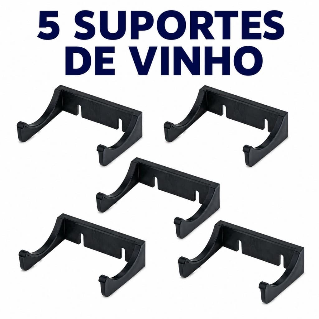 Kit 5 Suportes Vinho Bebidas Adega Suspensa Decorativa Adega de Parede