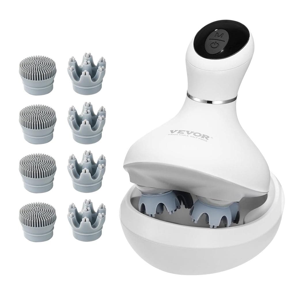 Massageador Elétrico de Couro Cabeludo VEVOR, Massageador de Cabeça Recarregável, à Prova d'Água IPX7 |   Massageador de