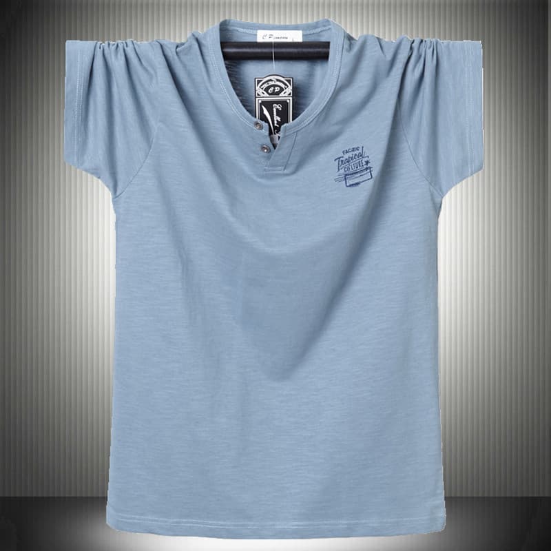 Verão masculino Slub algodão de manga curta camiseta solta tamanho grande respirável clássico cara gordo confortável t-s