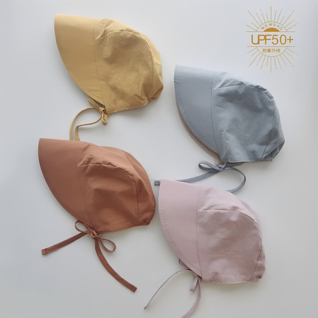 Chapéu de sol de verão de algodão puro recém-nascido masculino feminino bebê Anti-ultravioleta aba grande desossado chap