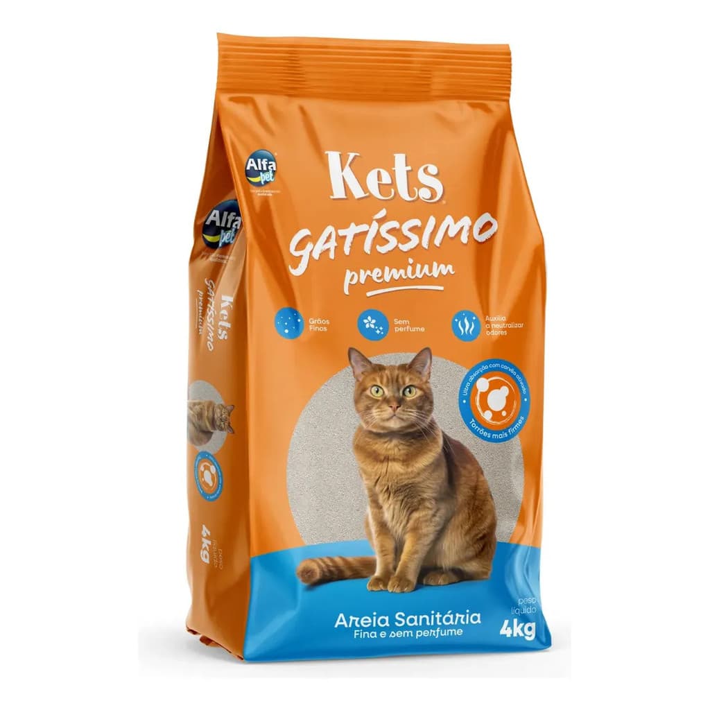 Areia Sanitária Gatissimo Premium 4kg Sem Perfume P/ Gatos