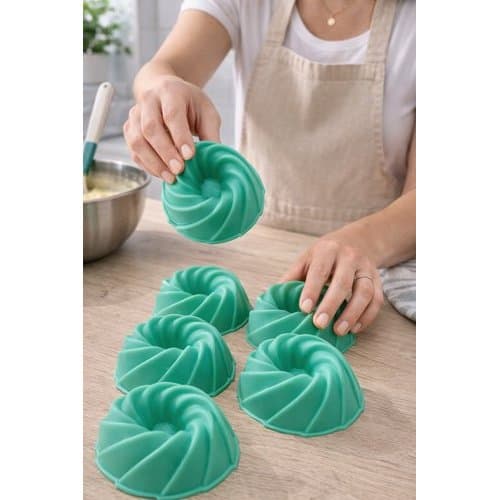Kit Formas Silicone Confeitaria 6 Pecas Flexiveis Antiaderentes Duraveis