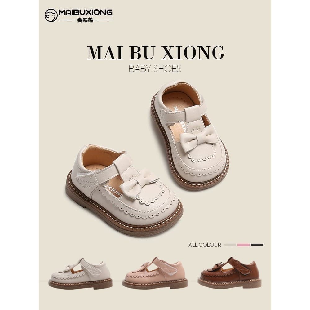 Maib wu urso menina bebê princesa sapatos menina sola macia sapatos da criança de um ano de idade do bebê pequenos sapat