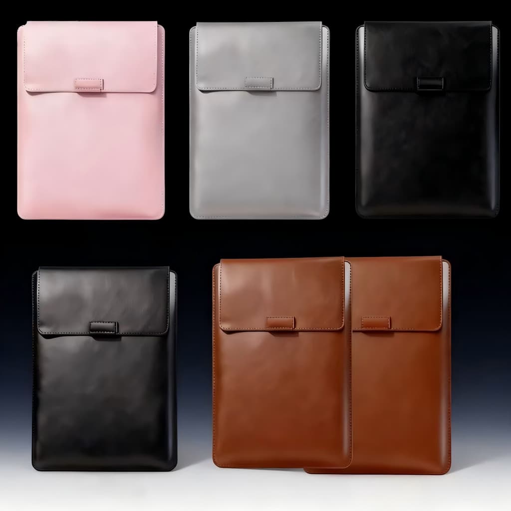 Mochila de notebook de alta qualidade com fecho magnético, couro, 13 a 16 polegadas, com suporte