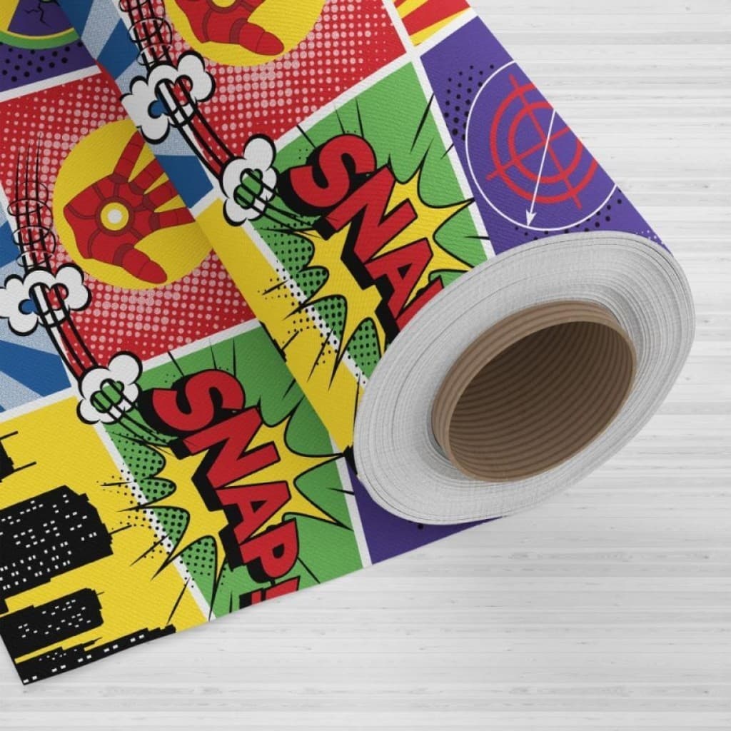 TNT Estampado SUPER-HERÓIS VINGADORES.1,00m a 3,00m - Tecido para Festas, Decorações, ou como Papel de Parede.
