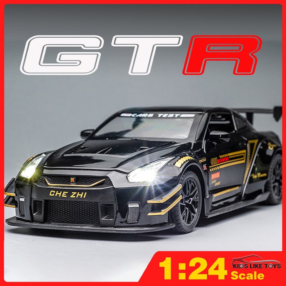 KLT 1 : 24 Nissan GTR R35 Skyline Diecast Modelo Carro Liga Carros Brinquedos Coleção Presente Para Crianças Menino Meni