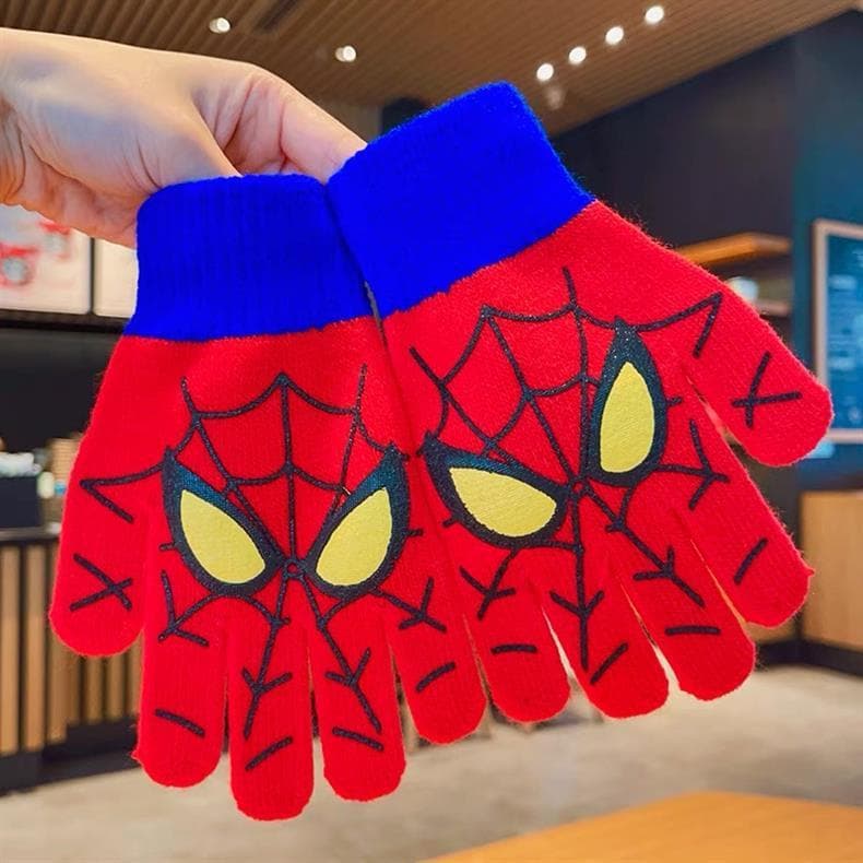 Luvas Estampadas De Malha Infantil Spider