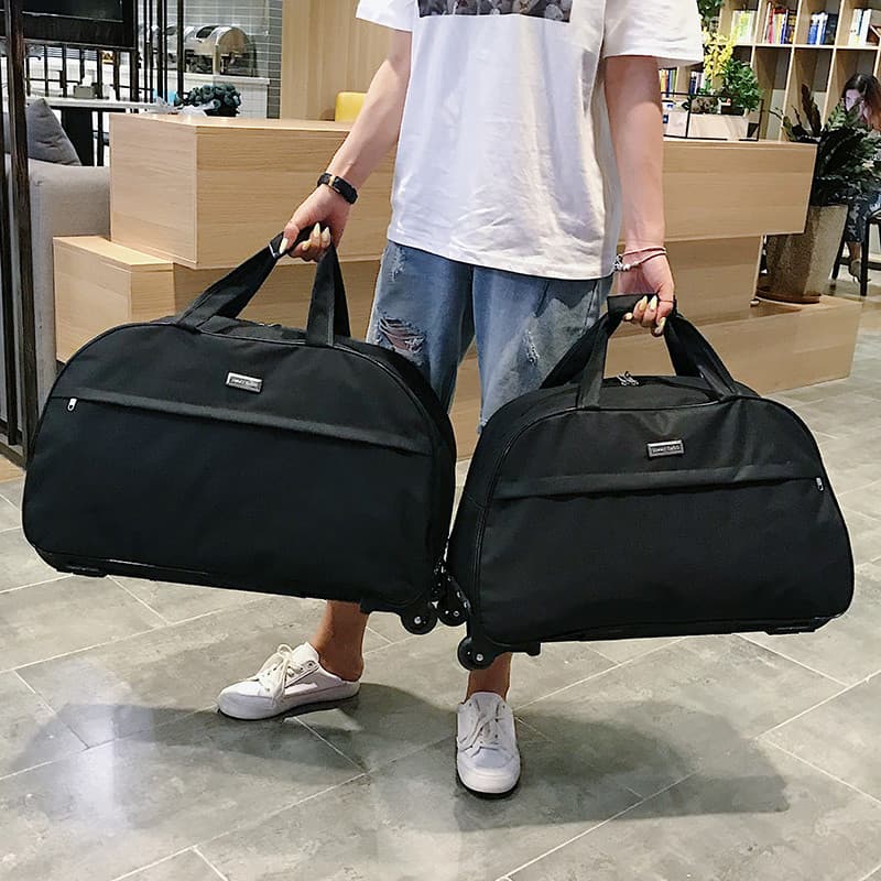 Bolsa de viagem portátil de grande capacidade, masculina e feminina, bolsa de bagagem de curta distância, leve, à prova