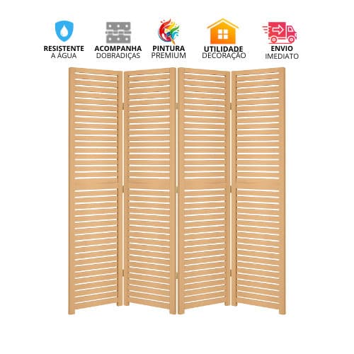 Biombo Divisória de Ambiente Portátil em MDF Cru para Decoração de Casa Festa Eventos e Escritório Moderno Funcional Top