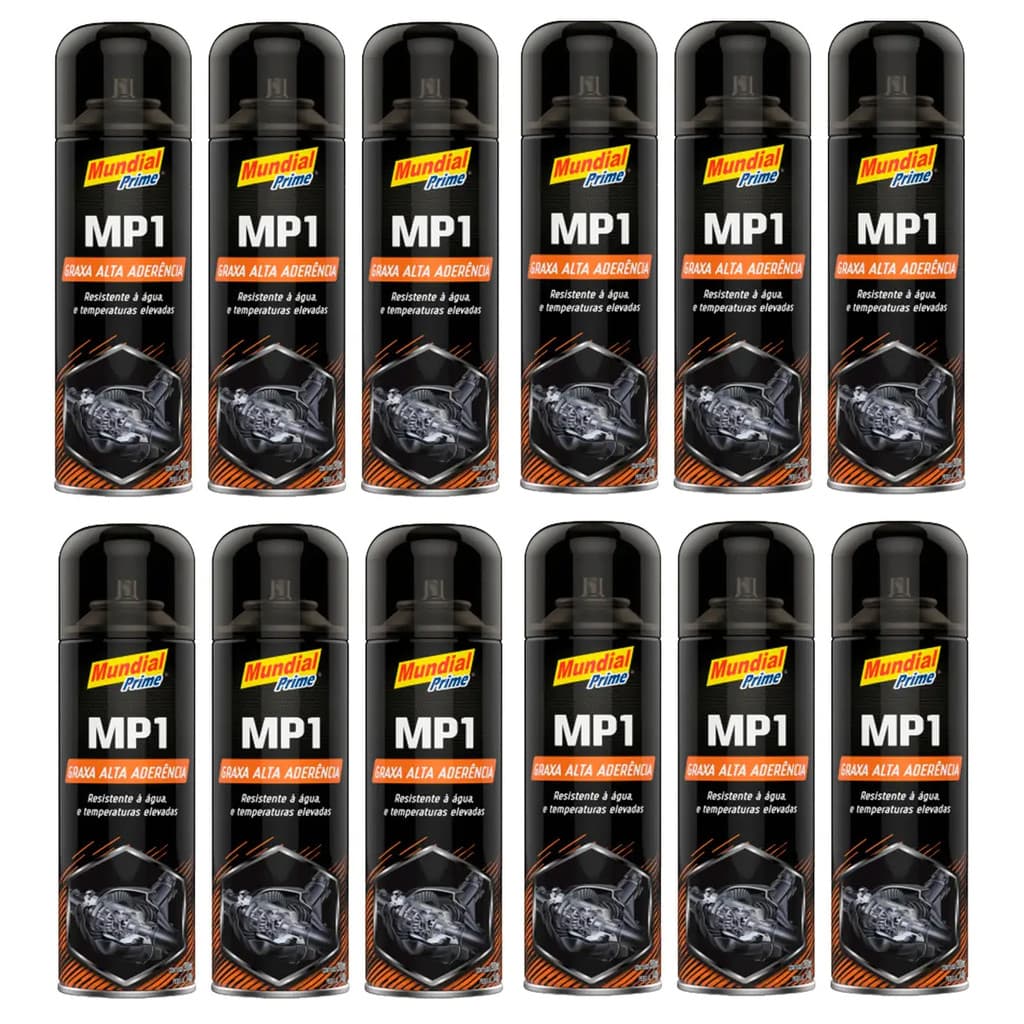 Kit 12 Graxa Alta Aderência Spray 100ml - Mundial Prime