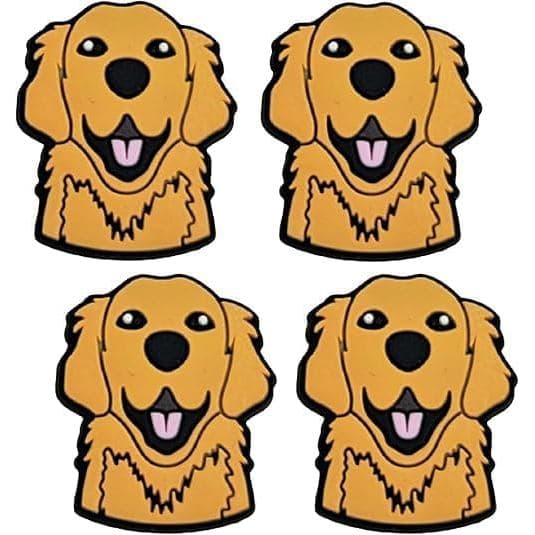 Pingentes de Sapato Golden Retriever; Pingentes Golden Retriever para Decoração de Sapatos Clog, Pingente de Cachorrinho