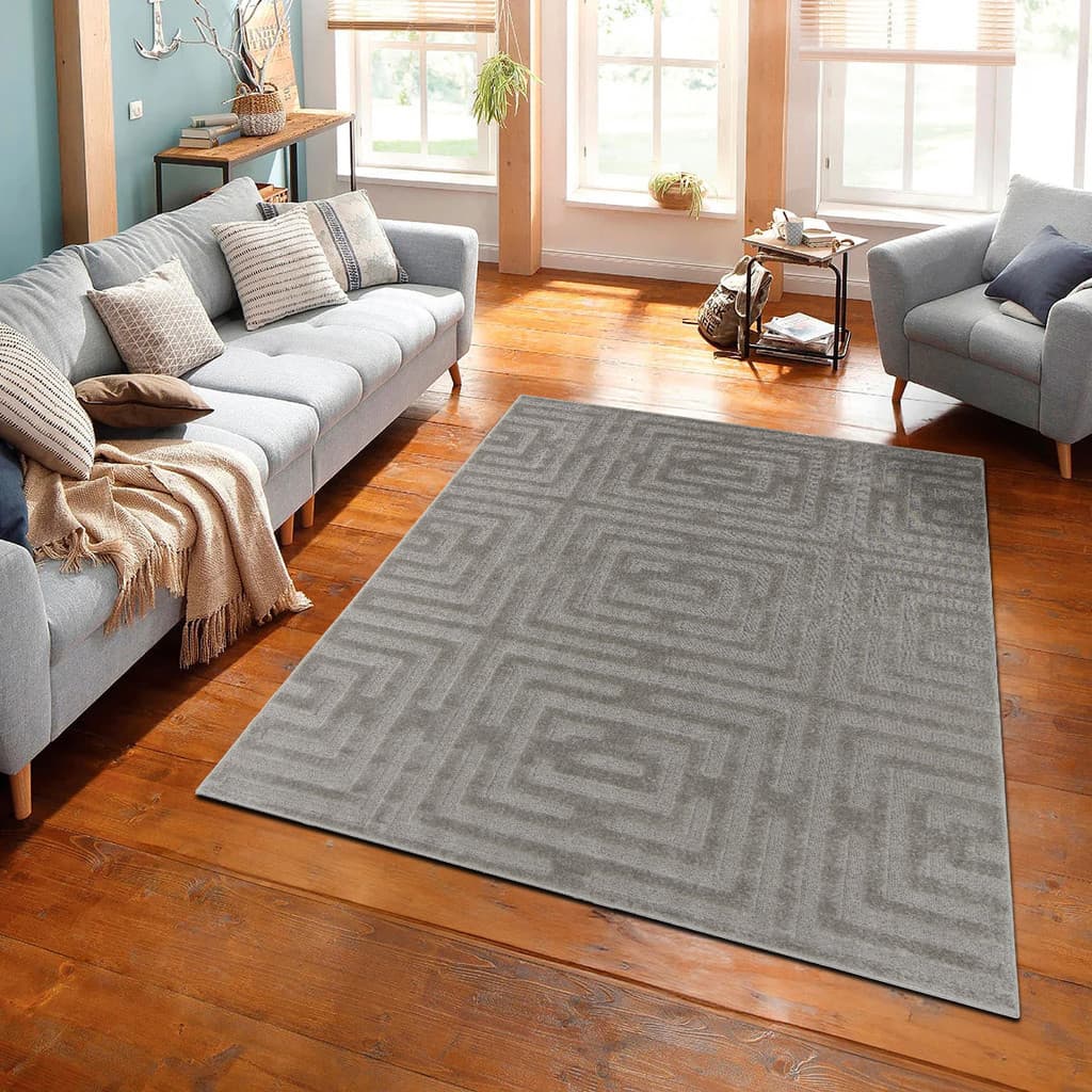 Tapete Sala Quarto Realce Antiderrap. 2,00x2,50 Eden Cinza